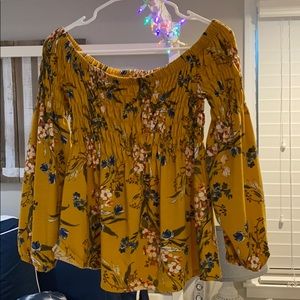 yellow flowered blouse